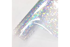 12" x 53" Inch Iridescent Gem Patterns Clear Film Laser Mirror Rainbow...
