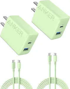 Anker iPhone 16 Charger, 2-Pack 20W Fast USB C Charger Block, for iPhone 16/16 Pro Max/15 Series/iPad Pro and More (Black, 2 Pack & 2 Cable) ClimatePartner certified