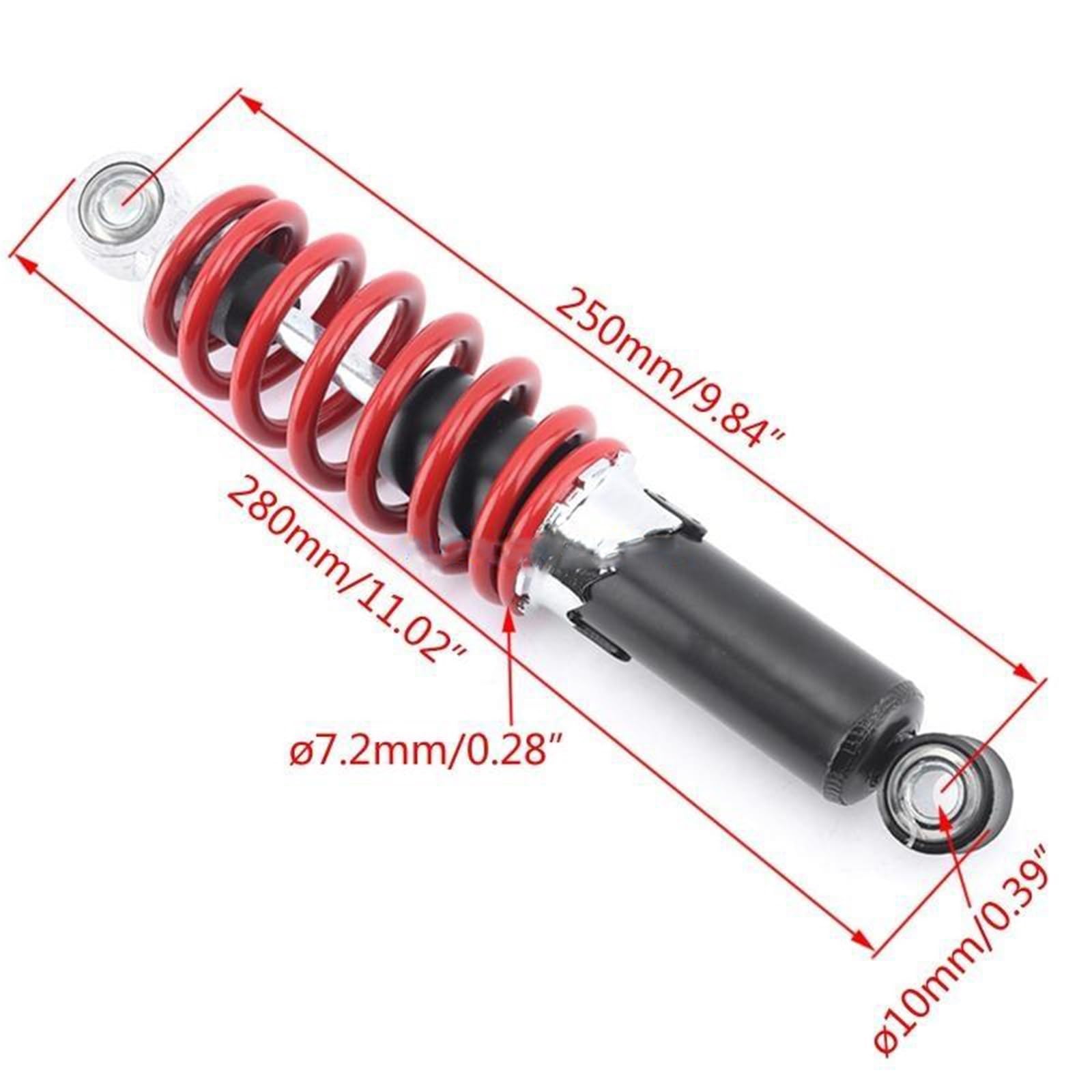 Accesorios absorbentes Para 70cc 90cc 125cc Scooter Quad Pocket Bike 250mm Motocicleta Suspensión Amortiguador