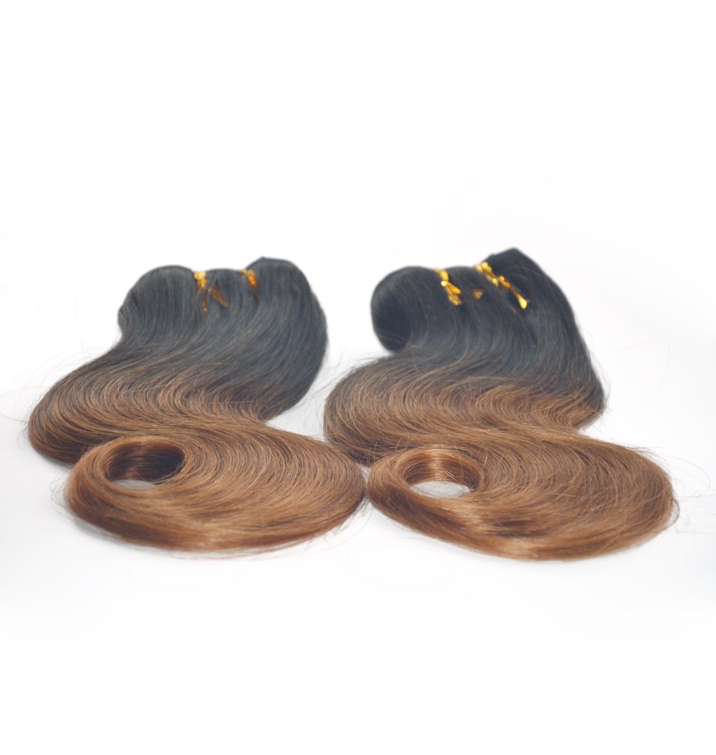 2 Bundles Brazilian Body Wave 8 Inches Short Bob Weave Ombre Two Tone 8A Human Hair Extensions 50g/pc 100g/set (1B/30)