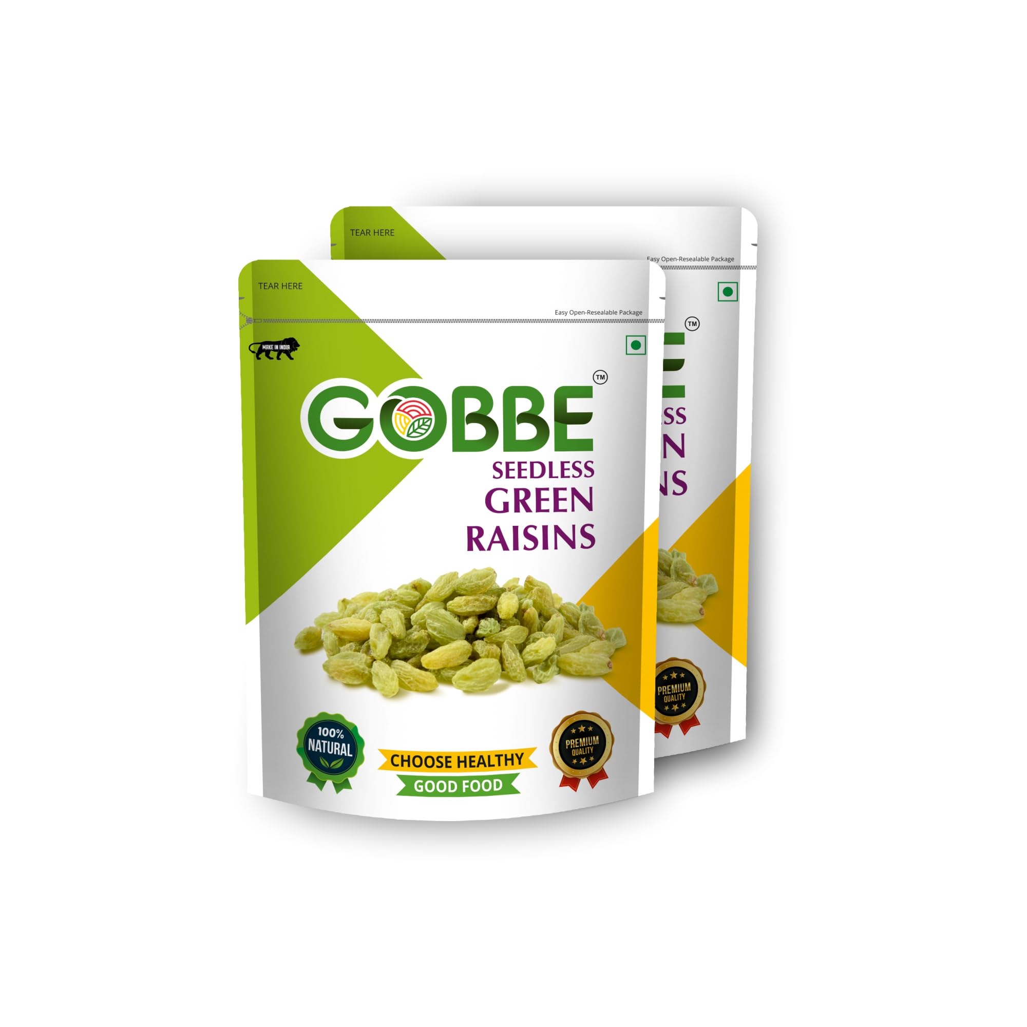 GOBBE Dried Premium Green Raisins/Kishmish (400g) - Non-GMO, Fresh Dry Fruit, High in Protein & Dietary Fiber, Healthy Snacks, No Preservatives (200g Pack of 2) (B0CNSVMWKB) Amazon Price History, Amazon Price Tracker