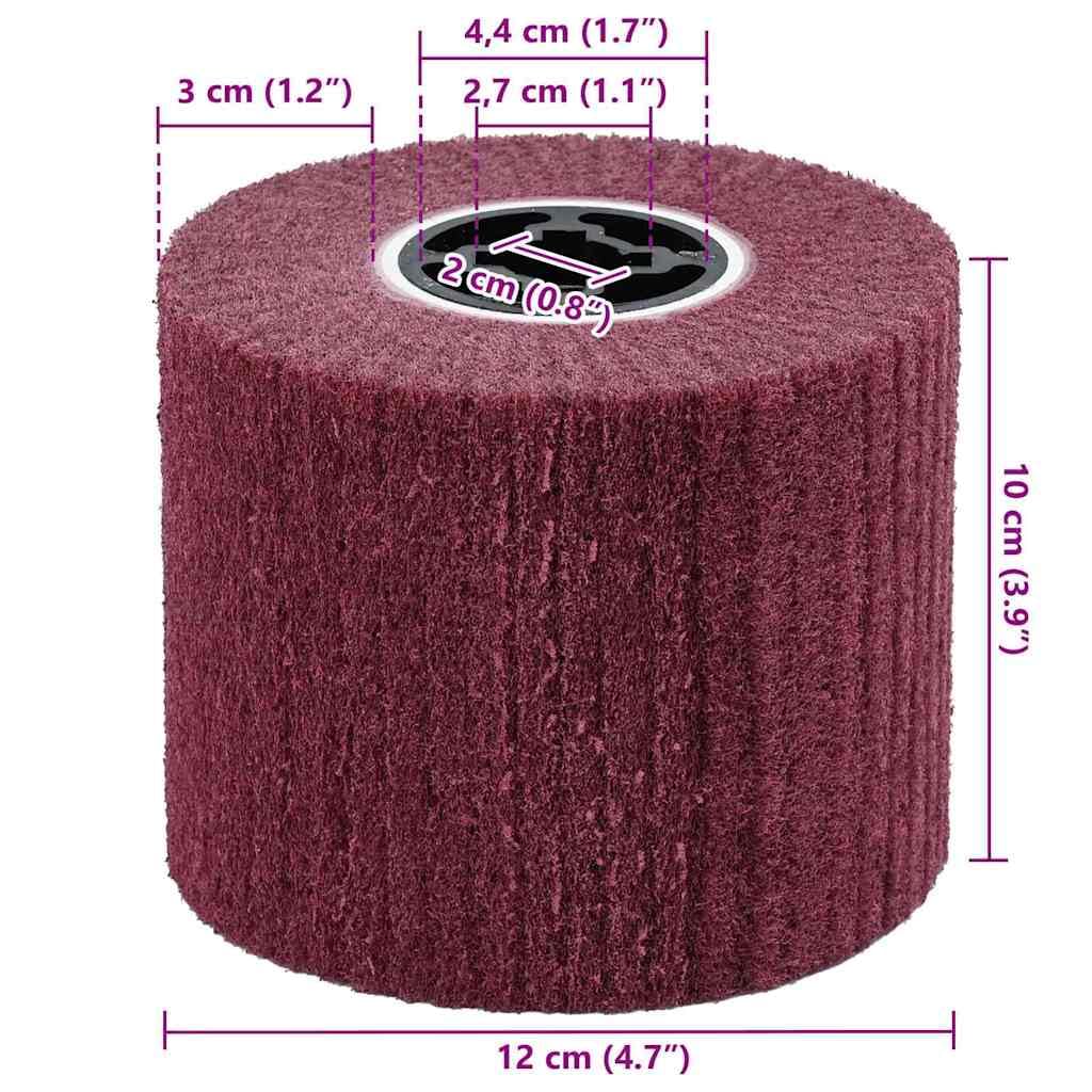 Juego de 3 rollos de lija de 12 x 12 x 10 cm de fibra sintética para un lijado y desbarbado preciso en talleres y artesanías