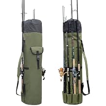 Namvo Portable Fishing Bag, Outdoor Fishing Tackle Carrier Bag, Folding Fishing Rod Reel Bag, Pole Tools Storage Bags Thickening Canvas