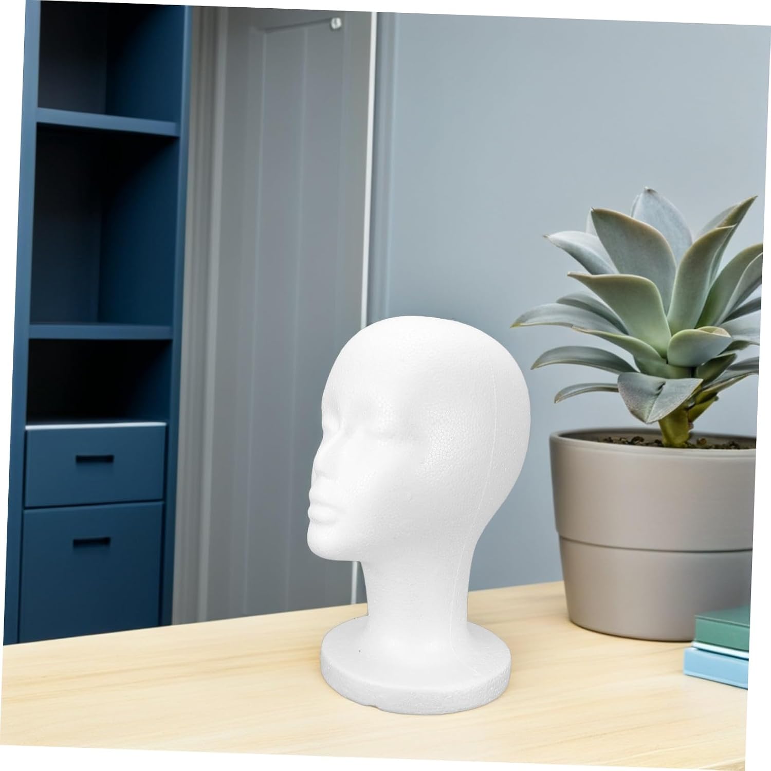 MERRYHAPY 2pcs Foam Mannequin Heads for Wigs and Hats, Realistic White Foam Head Display Stands with Multifunctional Lifelike Design, for Retail Setup and Decoration