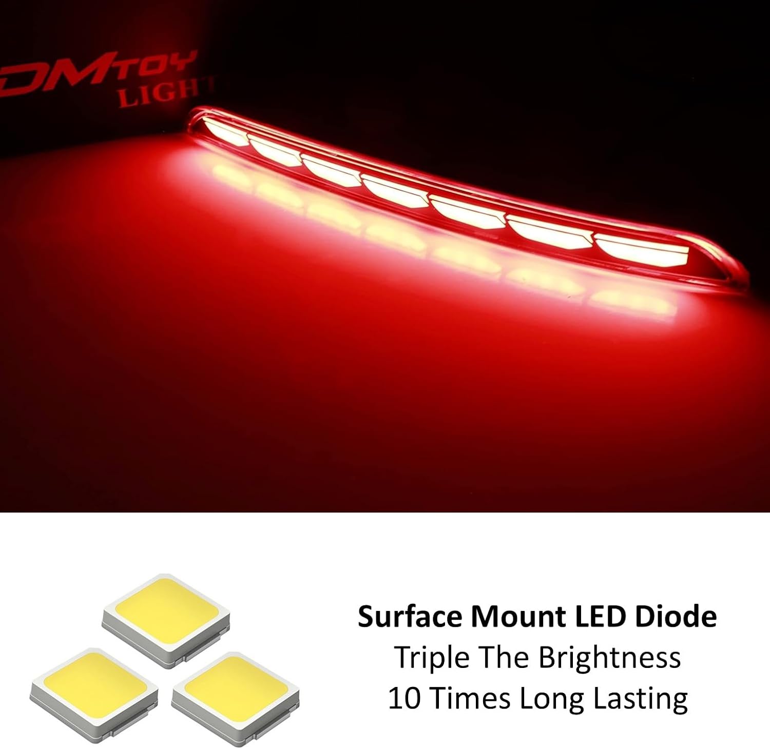 iJDMTOY Full LED Rear Bumper Reflector Replace LED Lights Compatible With 2022-up Honda Civic Sedan, Function as Tail, Brake & Rear Fog Lamps (Smoked Lens)