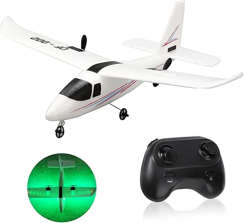 Oumefar Avión a control remoto, planeador a control remoto DIY RC planeador de ala fija para niños, fácil listo para volar, planeador RC montado DIY