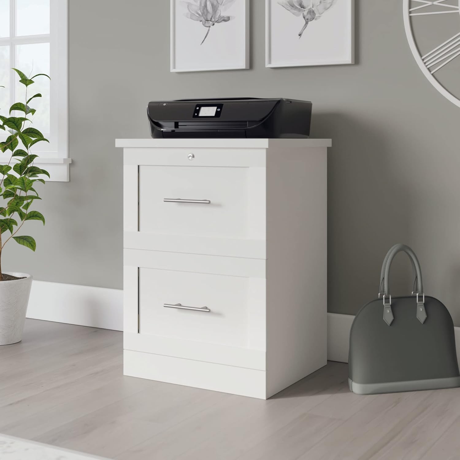 Realspace 17"D Vertical 2-Drawer File Cabinet, White