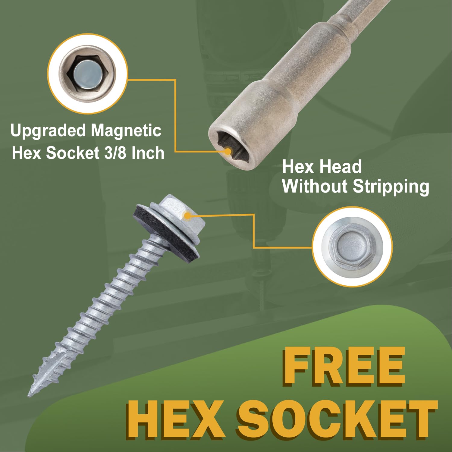 LIONMAX Metal Roofing Screws - Rust Resistant -5 LIONMAX Metal Roofing Screws - Rust Resistant -5