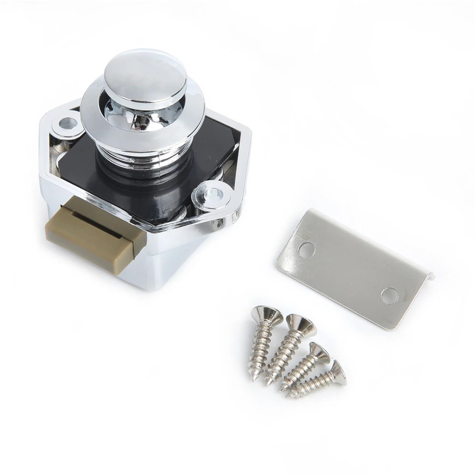 Jwvialel Small Chrome Push Lock Home Cabinet Drawer Latch Button Locks Furniture Hardware 10Pcs(Small Chrome)
