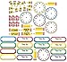 Eureka 'Telling Time' Bulletin Board Analog Clock Practice, 4pc, 17'' W x 24'' L, Model Number: 847423-AWZM
