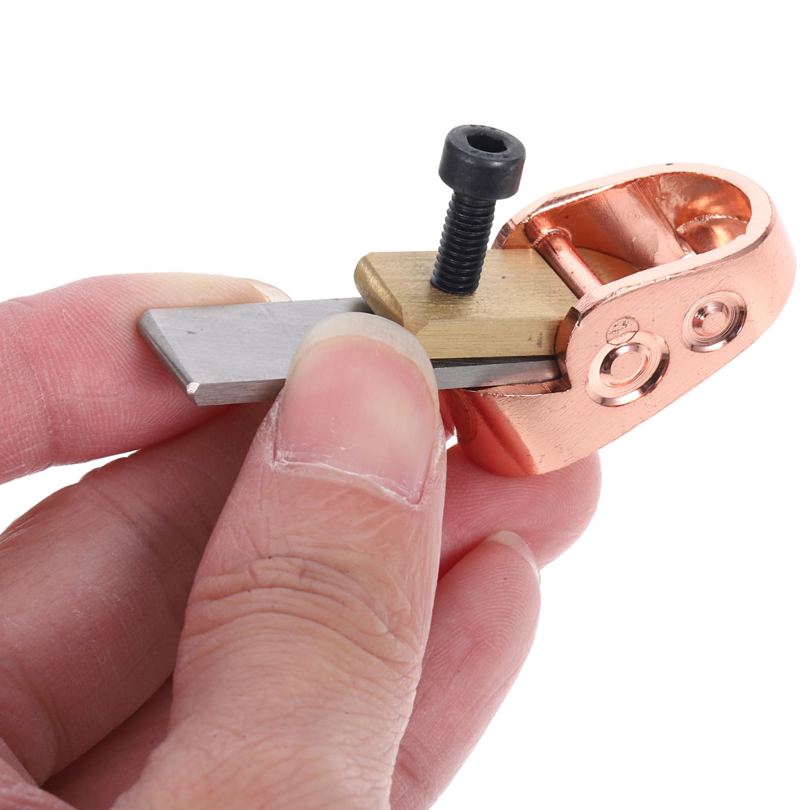 Kisangel Utensile per Liuteria di Strumenti in Legno, Pialla Manuale in Ottone e Acciaio Alto, Facile da Usare, Mini Pialla per Lavorazione Artigianale Colore Casuale
