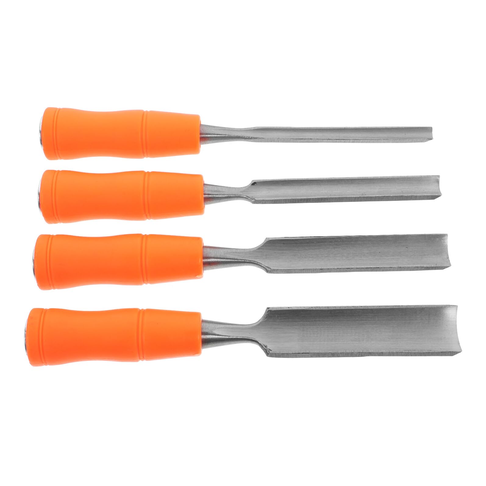 Ensemble de 4 Ciseaux à Sculpter le Bois en Acier, Spatule Plate