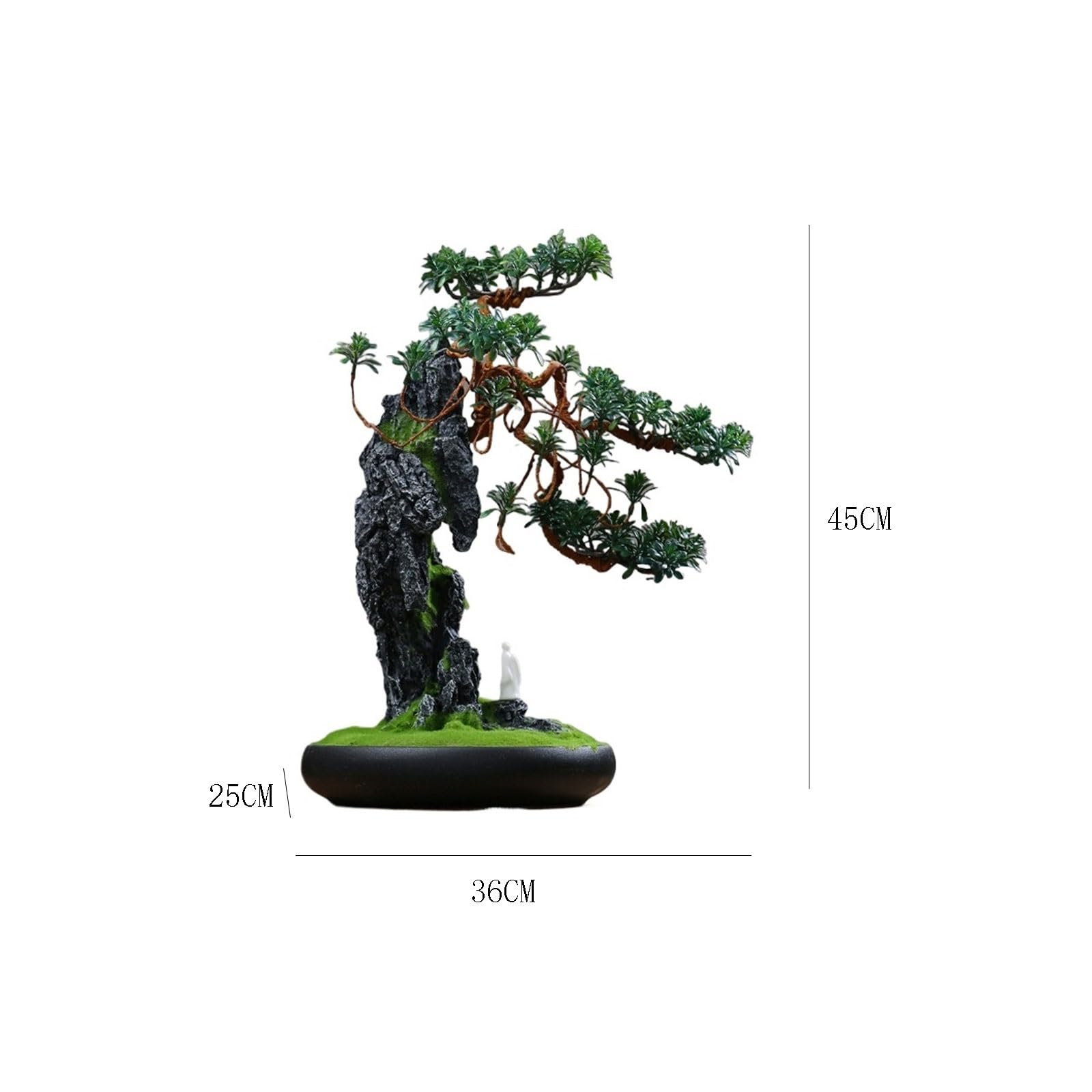Plantas artificiales Bonsai artificial en maceta de cerámica pino falso