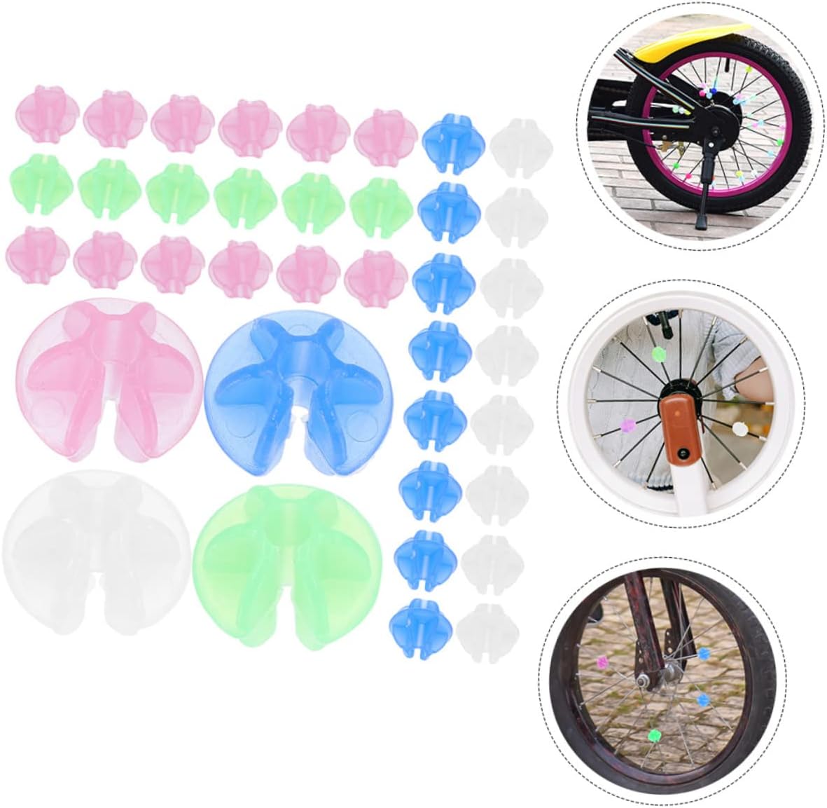 WOONEKY 216pcs Light Wheel Bike Decorations Bicycle Accessories for Boys and Girls Bike Beads