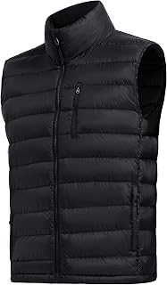Men's Puffer Vest Lightweight Packable Down Vest Water-Resistant Warm Outdoor Down Puffer Vest for Men Winter