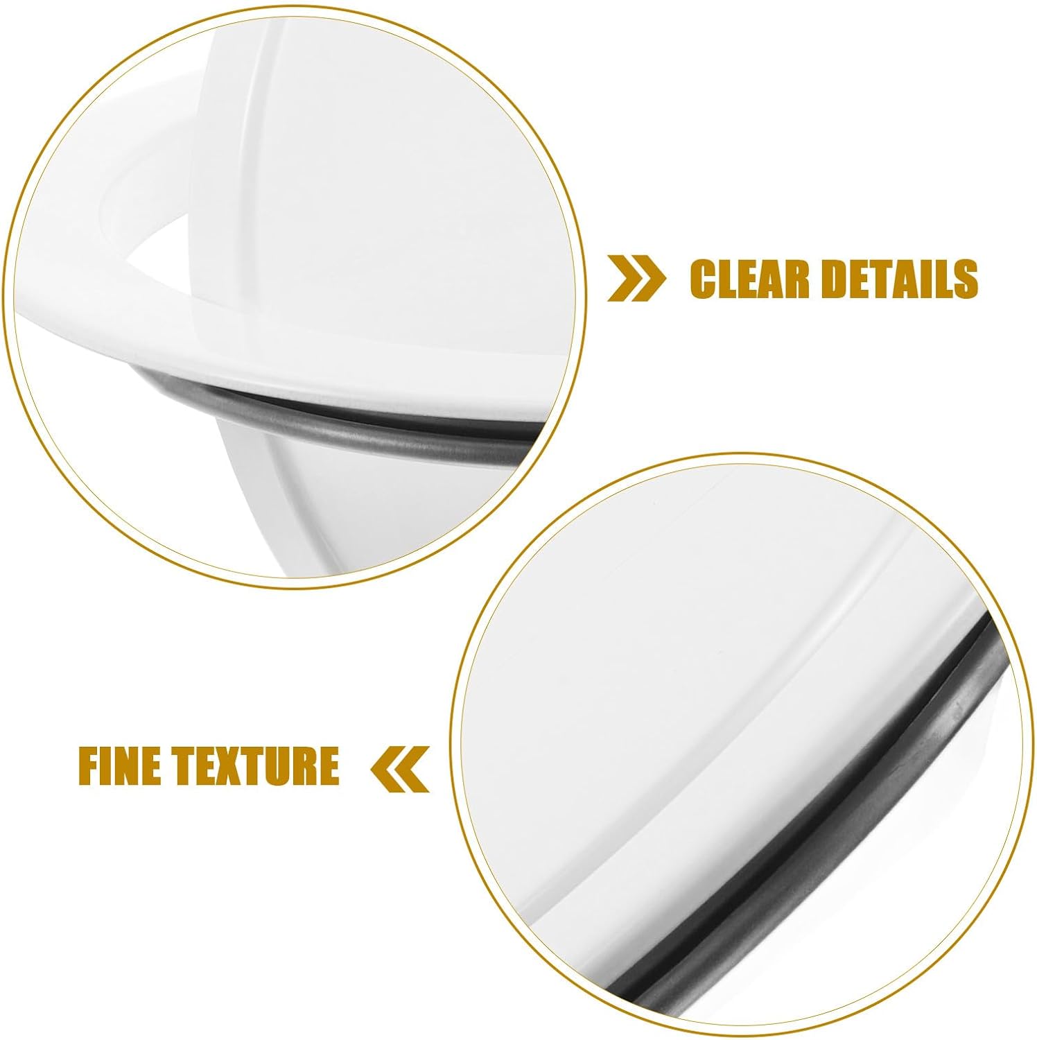 Embedded Stainless Steel Trash Can Lid with Swing Flap, 210mm Small round Countertop Garbage Can Cover for Kitchen, Bathroom, and Office Waste Bins