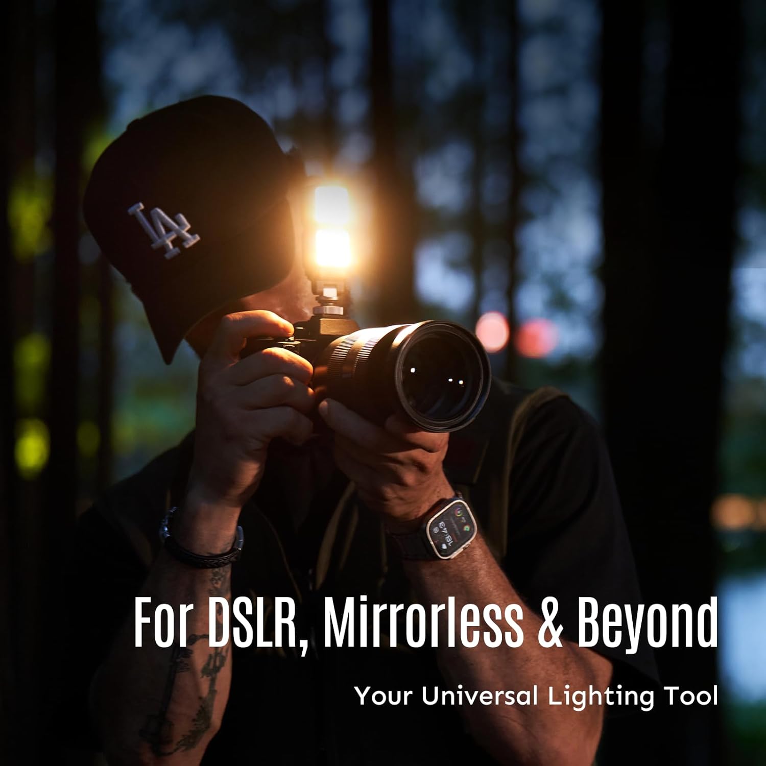 Harlowe Atom 2 Universal Creator Kit - Mini Magnetic Camera Light 2W - Type-C Rechargeable Motion-Sensor Fill Light for Vlogging - Portable Lighting Kit with Diffuser, Indoor & Outdoor Use