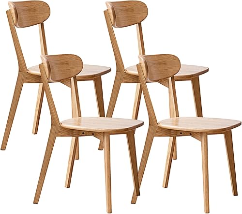 Miniatura 15 de Sillas de comedor de madera maciza 100% - Prácticas sillas de cocina - Silla de madera para comedor, cocina (4, nogal con cojín gris) Nogal con