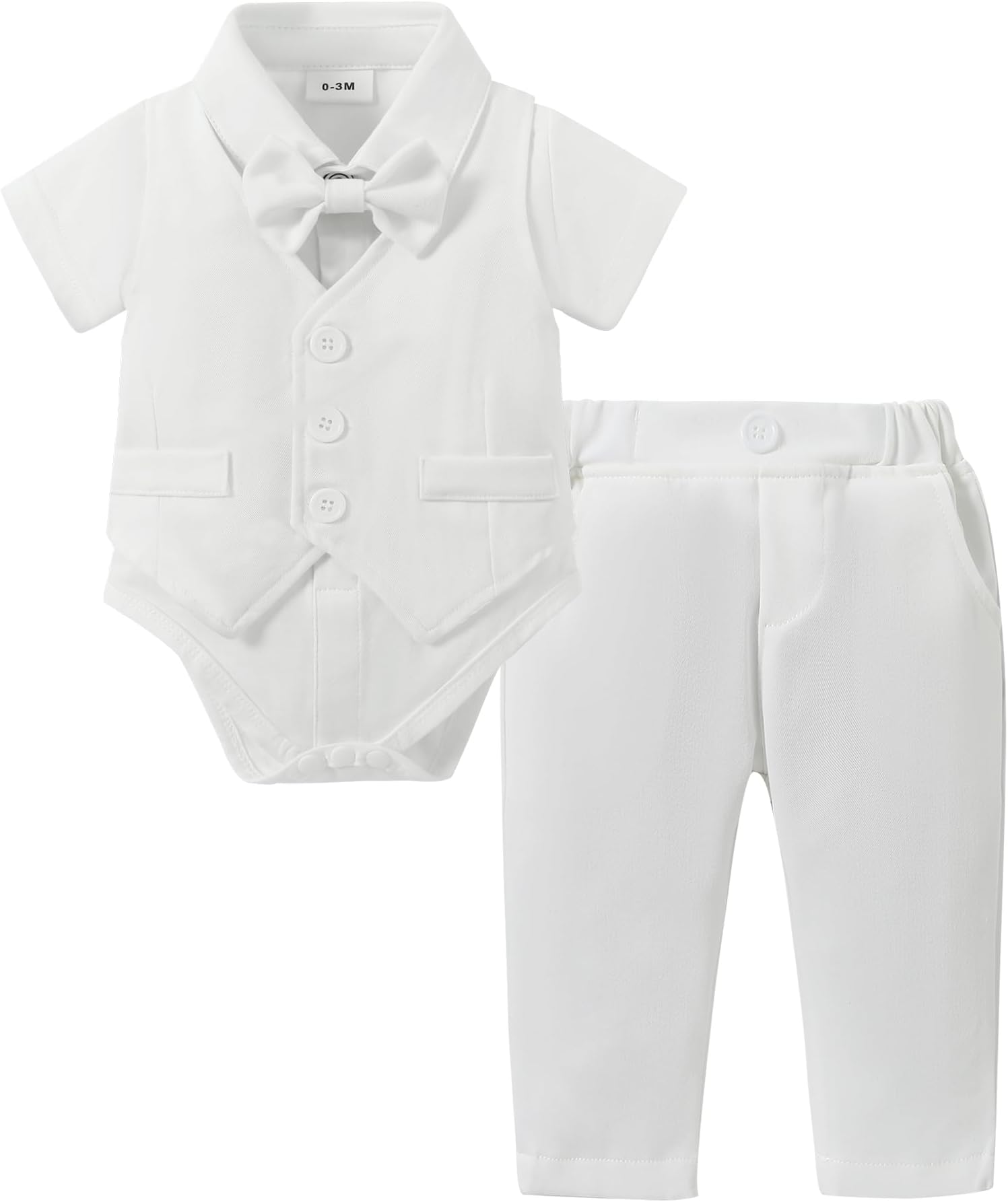 Baby Boy Clothes Toddler Boy Outfits 4PCS Gentleman Dress Romper/Vest/Pants/Bow Tie Cotton Suit Sets