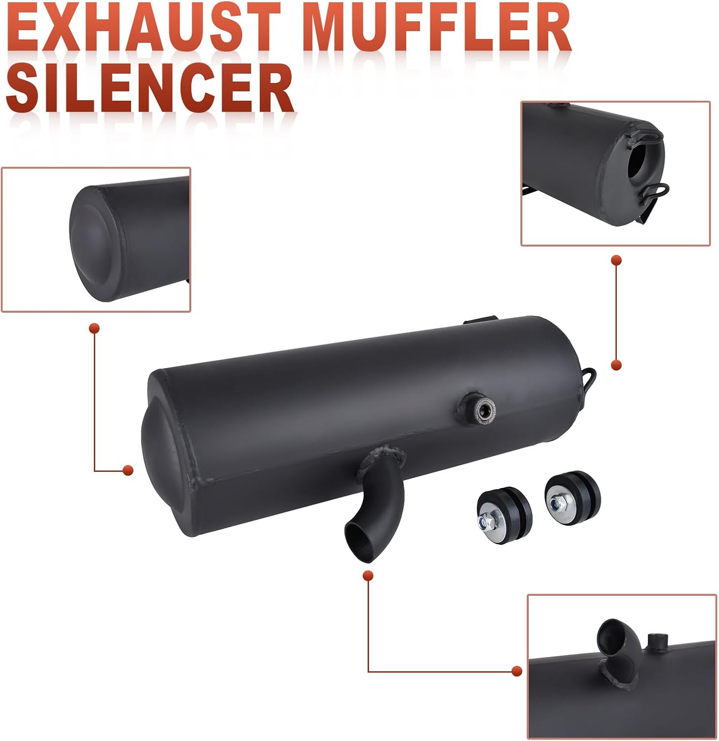 Exhaust Muffler Silencer Compatible with Polaris Sportsman 500 570 2001-2017 Replace 1261042-029 1261042-489 1262445-489 1263139