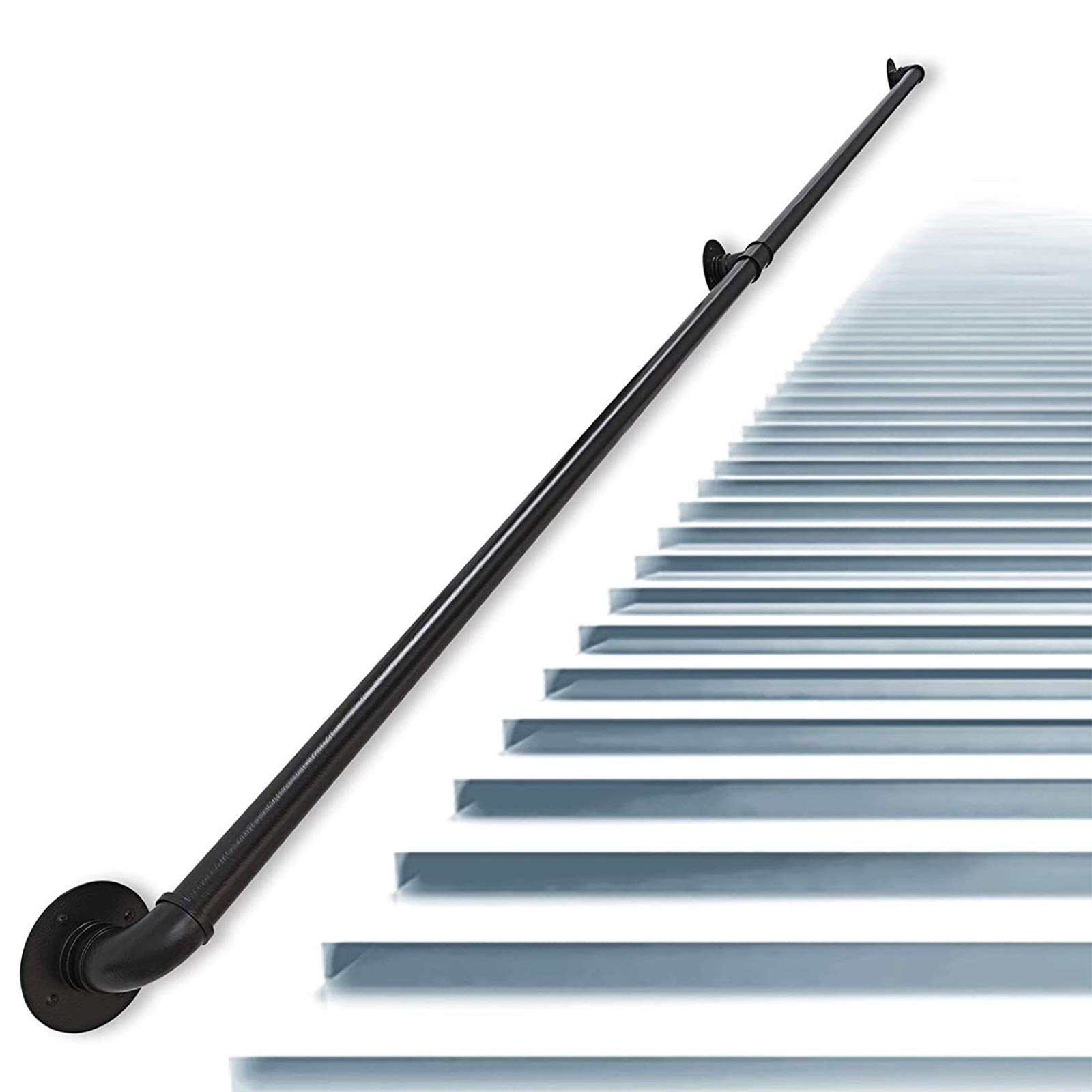 Main courante escalier tube industriel et barre d'appui de securite pour seniors