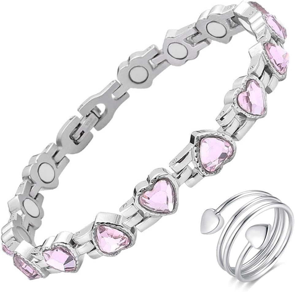 Vicmag Magnetic Bracelet for Women Titanium Steel Magnet Bracelet Adjustable Gift
