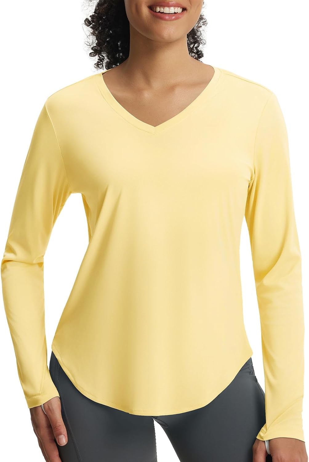 baleaf Women's Long Sleeve Sun Shirts UPF50+ UV Protection V Neck Rash Guard Lightweight Quick Dry Workout Hiking Tops - Image 2