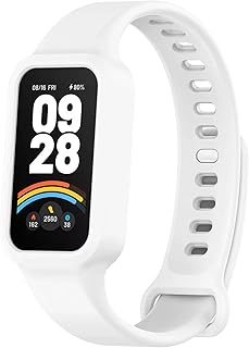 سوار ساعة رياضي قابل للتعديل من السيليكون الناعم، متوافق مع ساعة شاومي باند 9 اكتيف/ ريدمي سمارت باند 3 للرجال والنساء، لساعة شاومي باند 9 اكتيف من فكرة