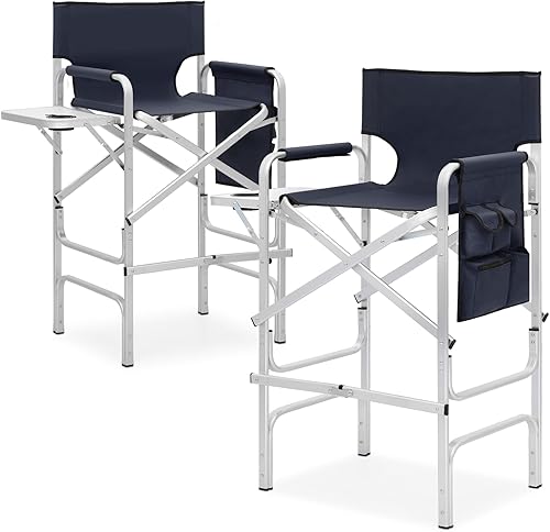Miniatura 17 de Magshion Silla alta de director para personas mayores y maquilladores, altura del asiento de 31 pulgadas, capacidad de 250 libras, silla plegable