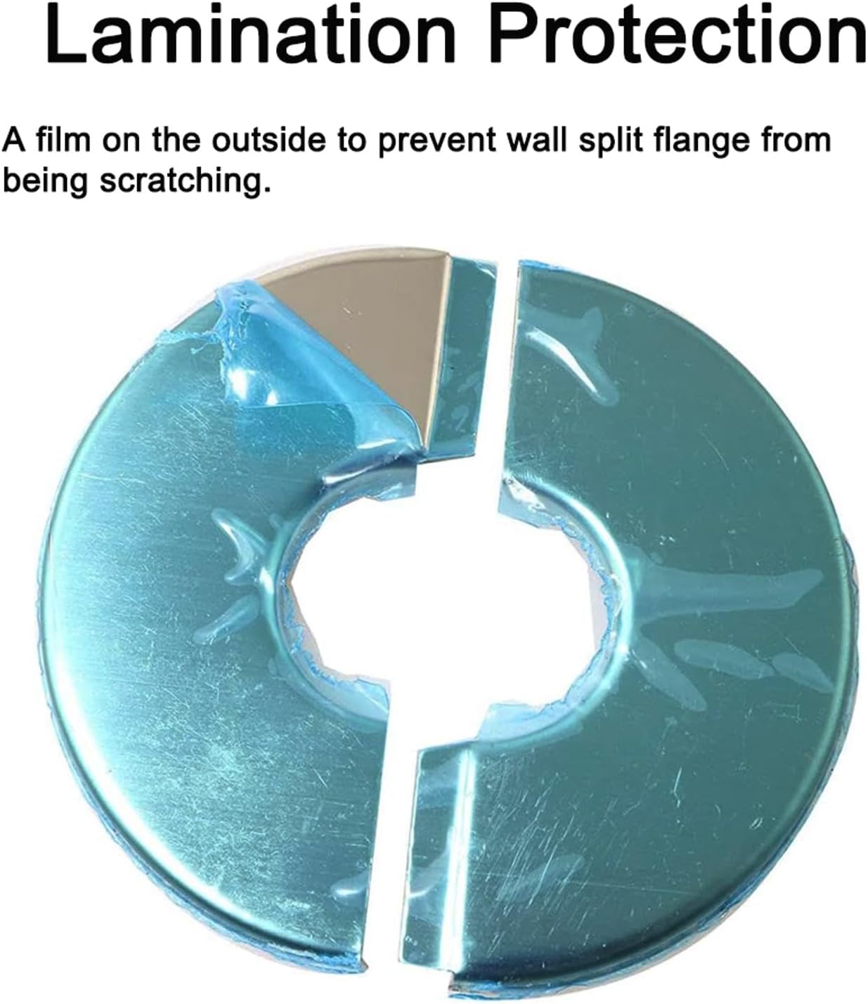Wall Split Flanges Stainless Steel Round Self-Adhesive Escutcheon Plates Easy to Use for Heating Pipes, Water Pipes, Faucets, Radiators, Drain Pipes, Air Pot Extractors(Model 60,6 Pcs)