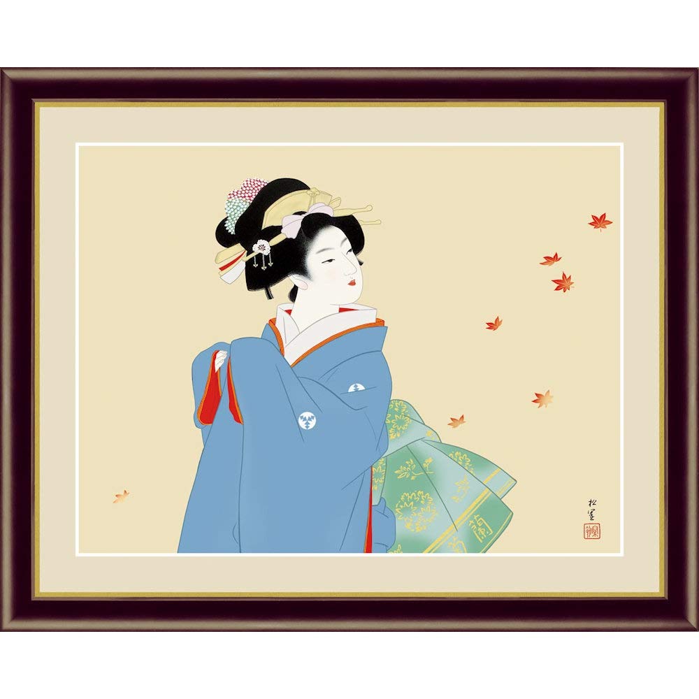 Amazon.co.jp: 上村松園 深き秋 F6号 高精彩工芸画 手彩補色 複製画