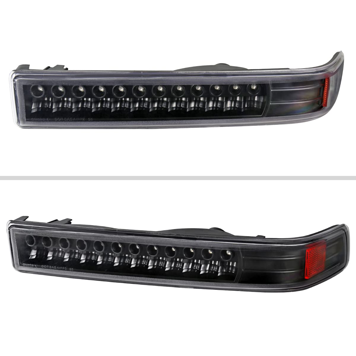Black & Clear Corner Headlight Set For 1998-2004 Chevy S10 Blazer – Includes Bumper Lamps & Tool