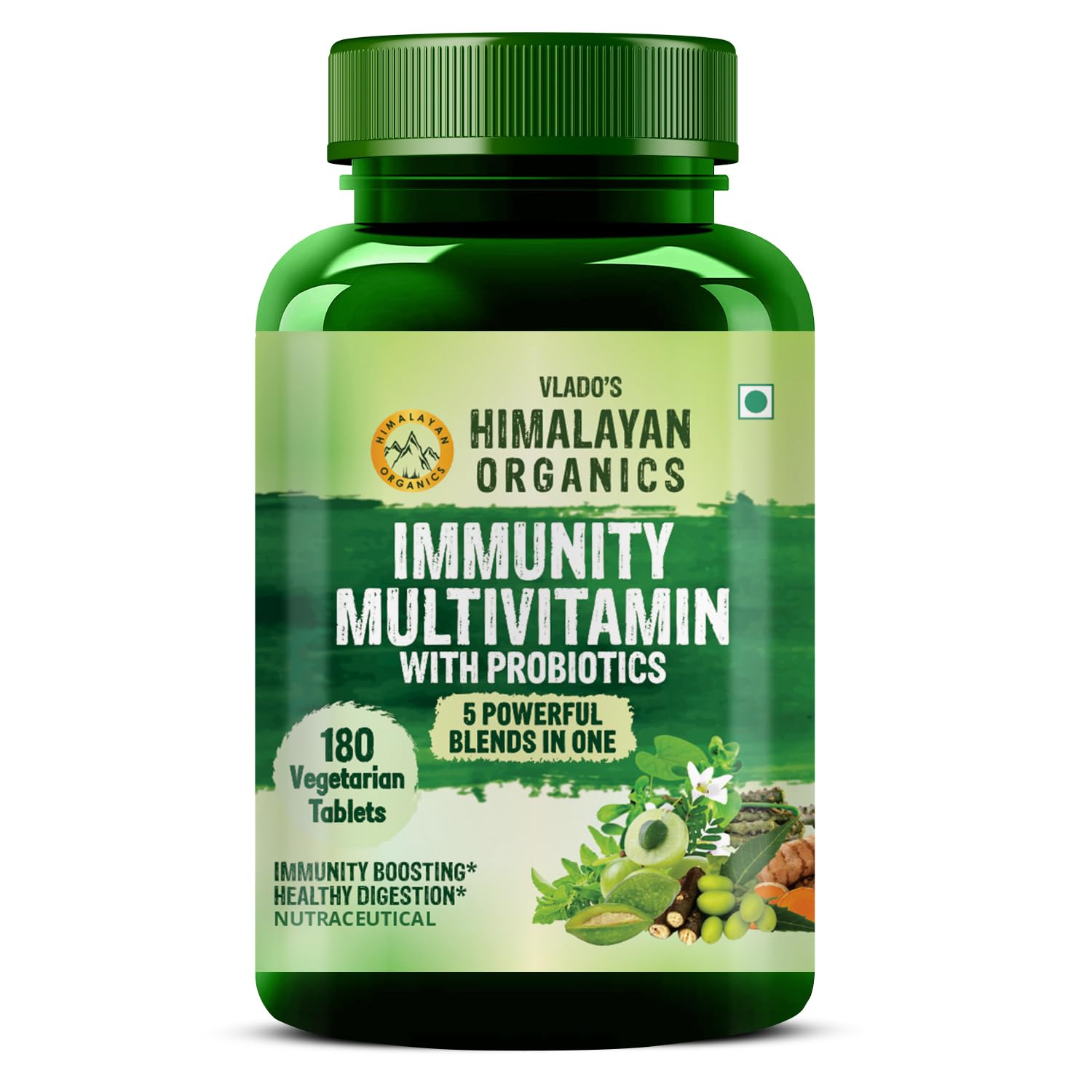 Vlado’s Himalayan Organics Immunity Multivitamin With Probiotics | B1,B2,B3,B5,B6,B12,A,E,k,D3,Zinc, Giloy, Calcium | Boost Energy | Good For Bone, Joints, Hair & Skin -180 Veg Tablets (B092R4STQG) Amazon Price History, Amazon Price Tracker