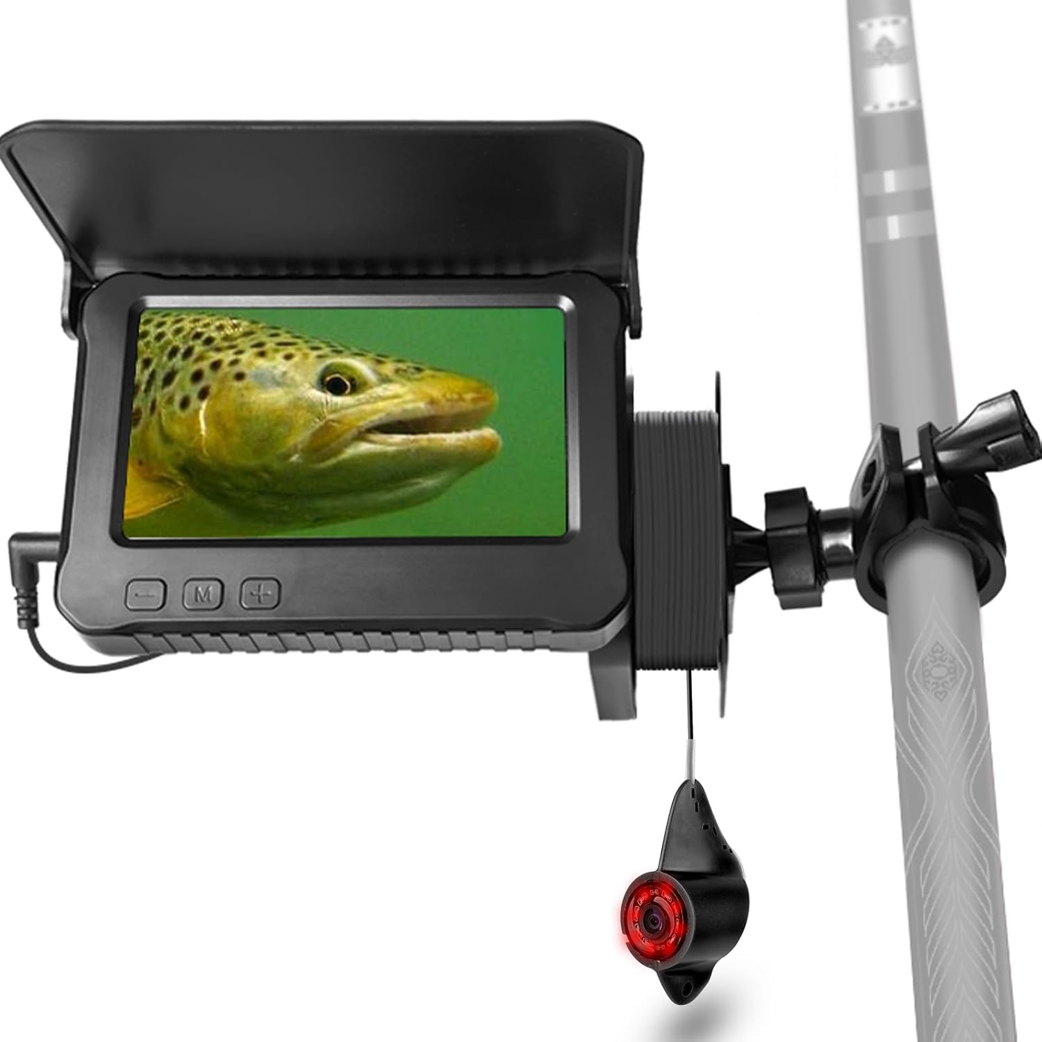 𝟮𝟬𝟮𝟲 𝗡𝗘𝗪 3-in-1 Underwater Fishing Camera, 4.5''IPS Ice Fishing Camera Underwater 1000TVL, (Easy to Use) Fish Line Camera Portable Fish Finder, IR, USB-C, for Ice, Boat, Kayak Fishing