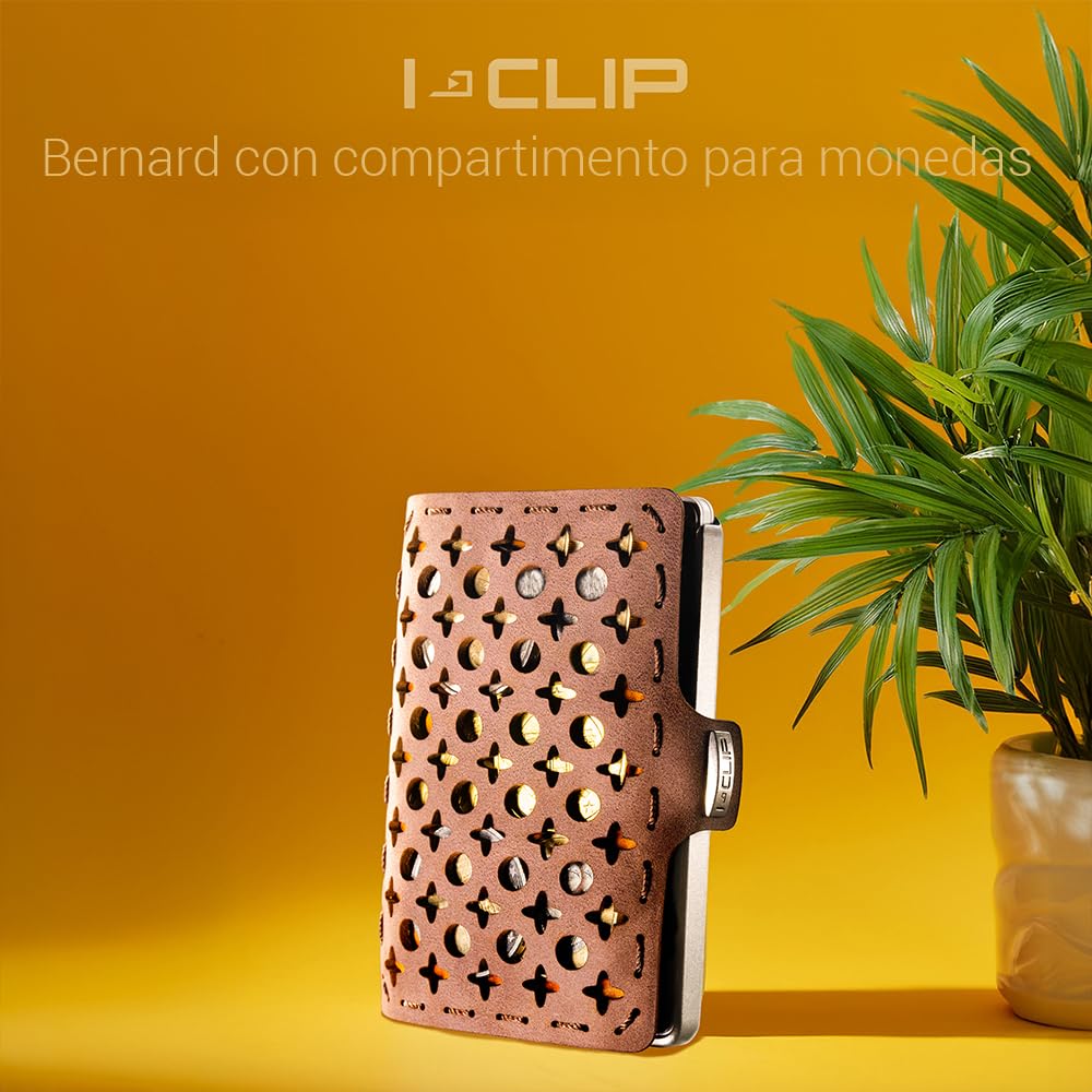 I-CLIP Original Silver Monedero Mujer, marrón, S, Moderno