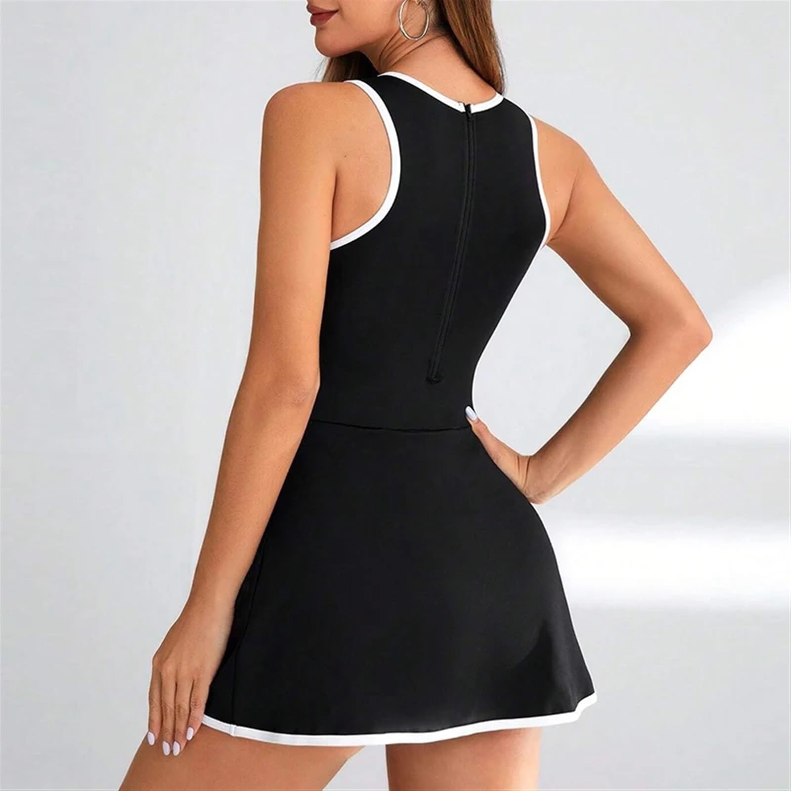 Golfbekleidung Kleider Sexy Ärmellos Patchwork Yoga Volleyball Sportbekleidung Workout Laufmode Damen Training