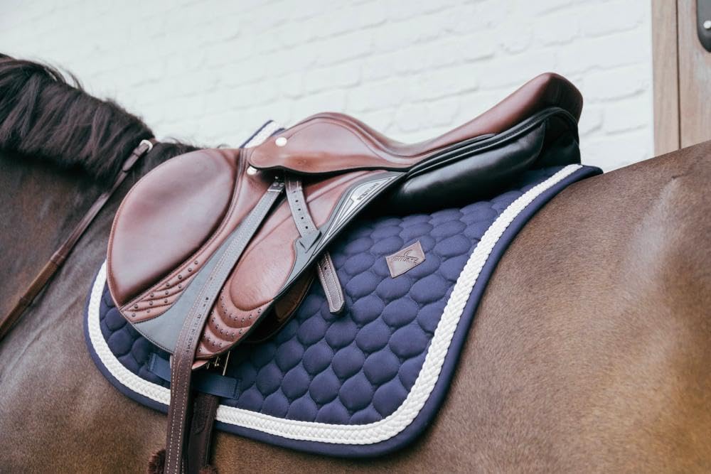 Kentucky Horsewear – Manta con cordón trenzado – Manta para silla de montar – Saltar – Azul marino