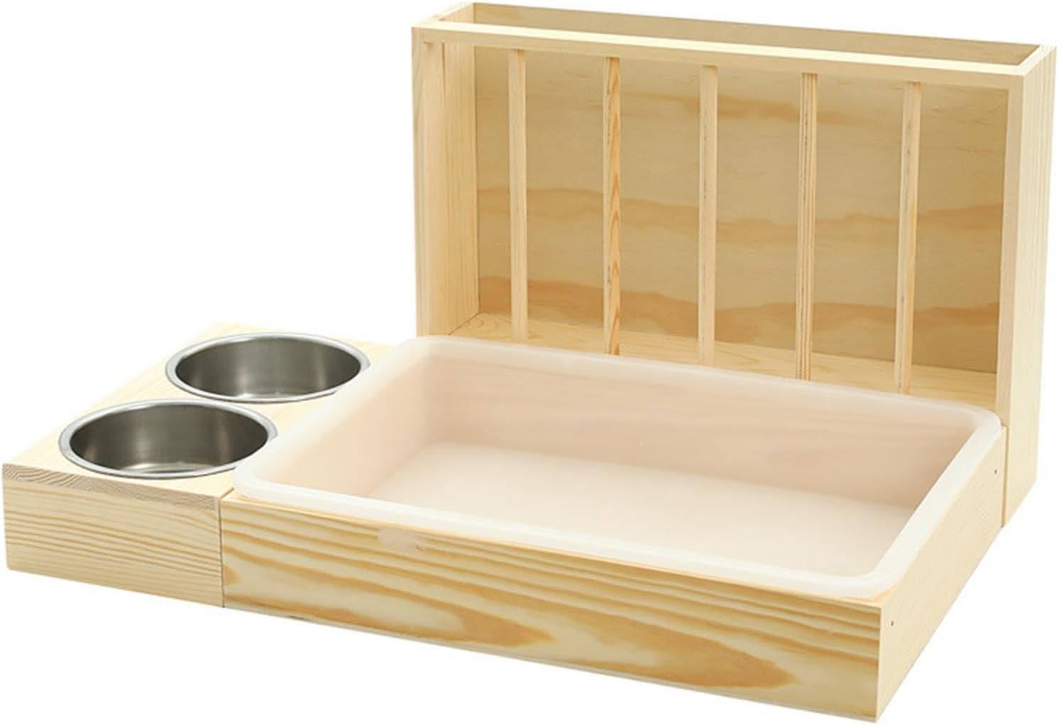 Wood Rabbit Hay Feeder Bunny Hay Holder Less Waste Portable Food Dispenser Pet Supplies for Bunny Small Animals Guinea Pig, Style B