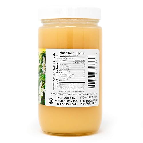 Miniatura 2 de Goshen - Miel de campo Amish - Miel de montaña extremadamente cruda, 100% natural, miel doméstica con beneficios para la salud, sin filtrar, sin