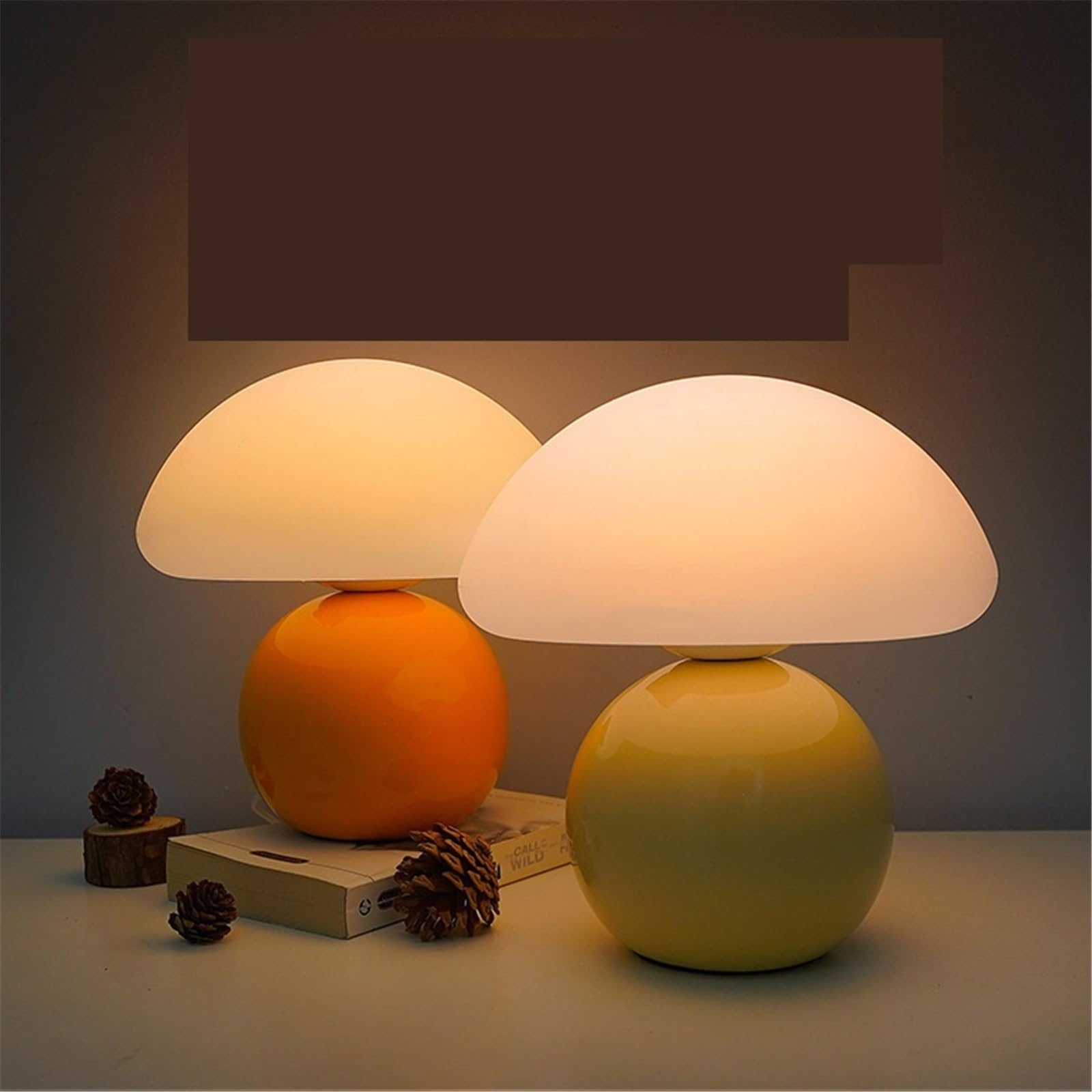 GLigeT Luz De Nocturna Lámpara de mesa bonita for dormitorio, mesita noche, decoración, ambiente estudio(Blanco)