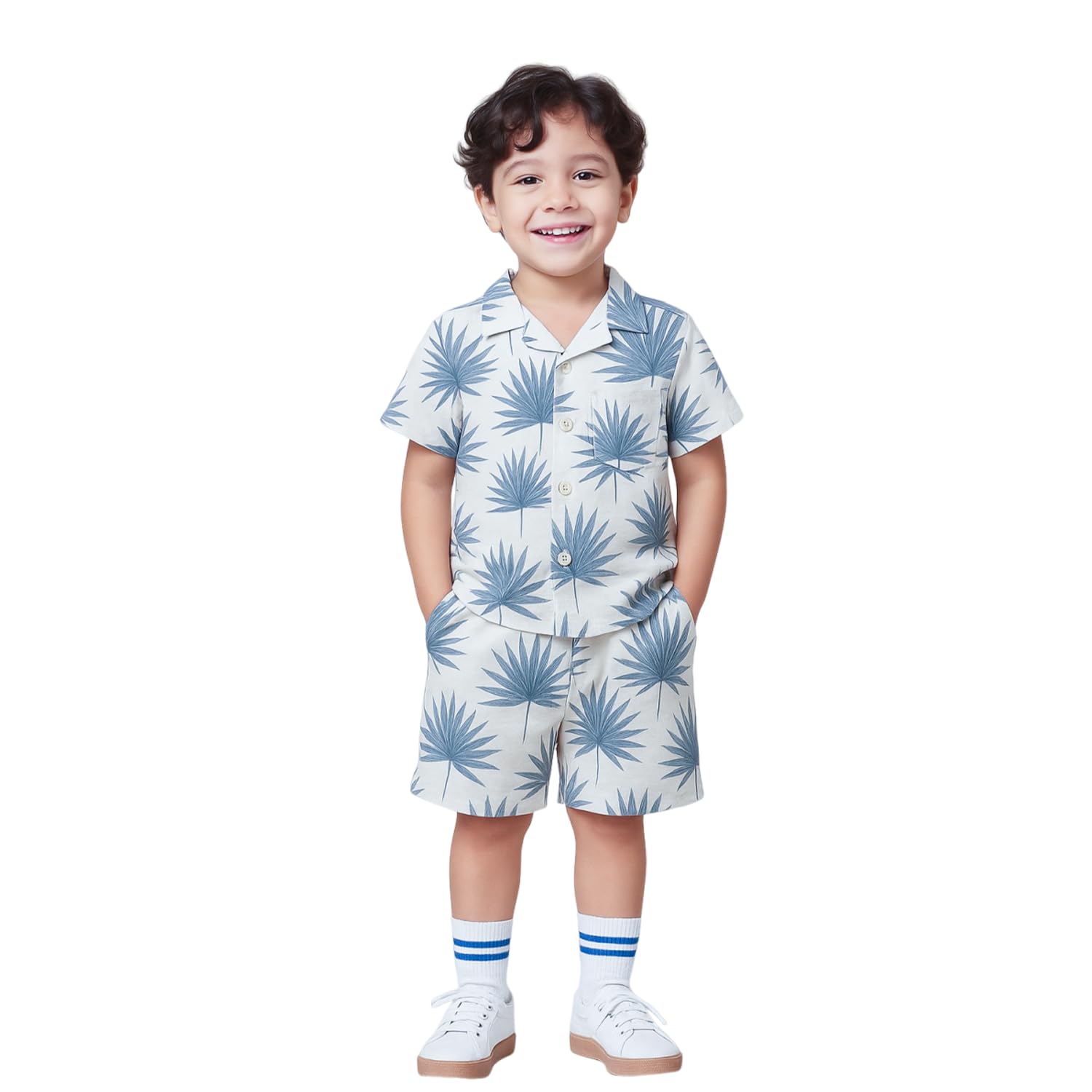Kidbea® Boys Cotton Co-Ord Set | Stylish Shirt and Shorts for Summer | Trendy & Comfortable Kids Outfit