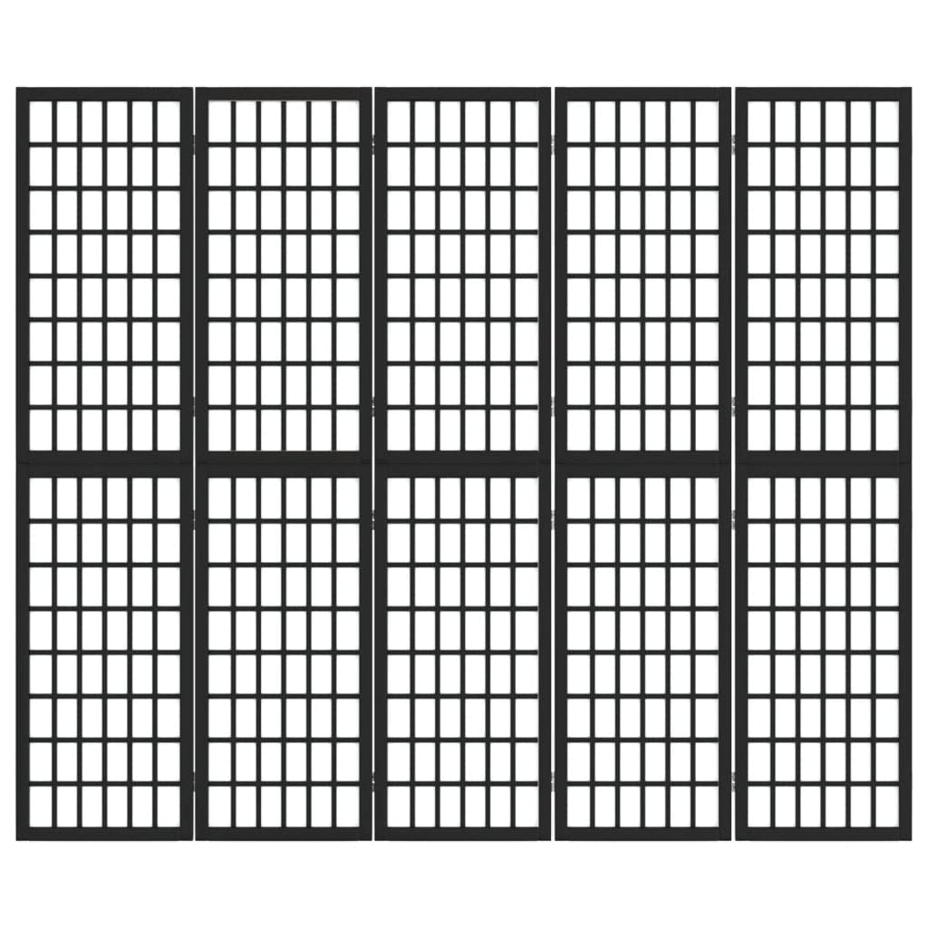 vidaXL Cloison de séparation Pliable 5 Panneaux 200x170 cm Noir