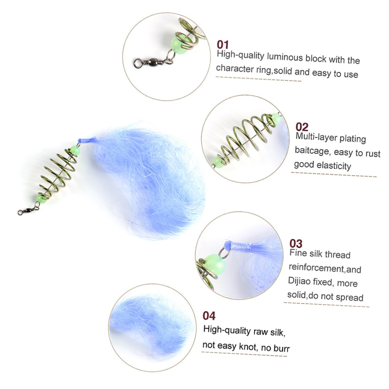 BESPORTBLE 40 Pièces Épuisette De Pêche Filet D'Appât Pliable Filet en Nylon Accessoires De Fonte Lancer Une Épuisette Un Filet À Mailles Denses pour La Pêche Remplacement De Maille De