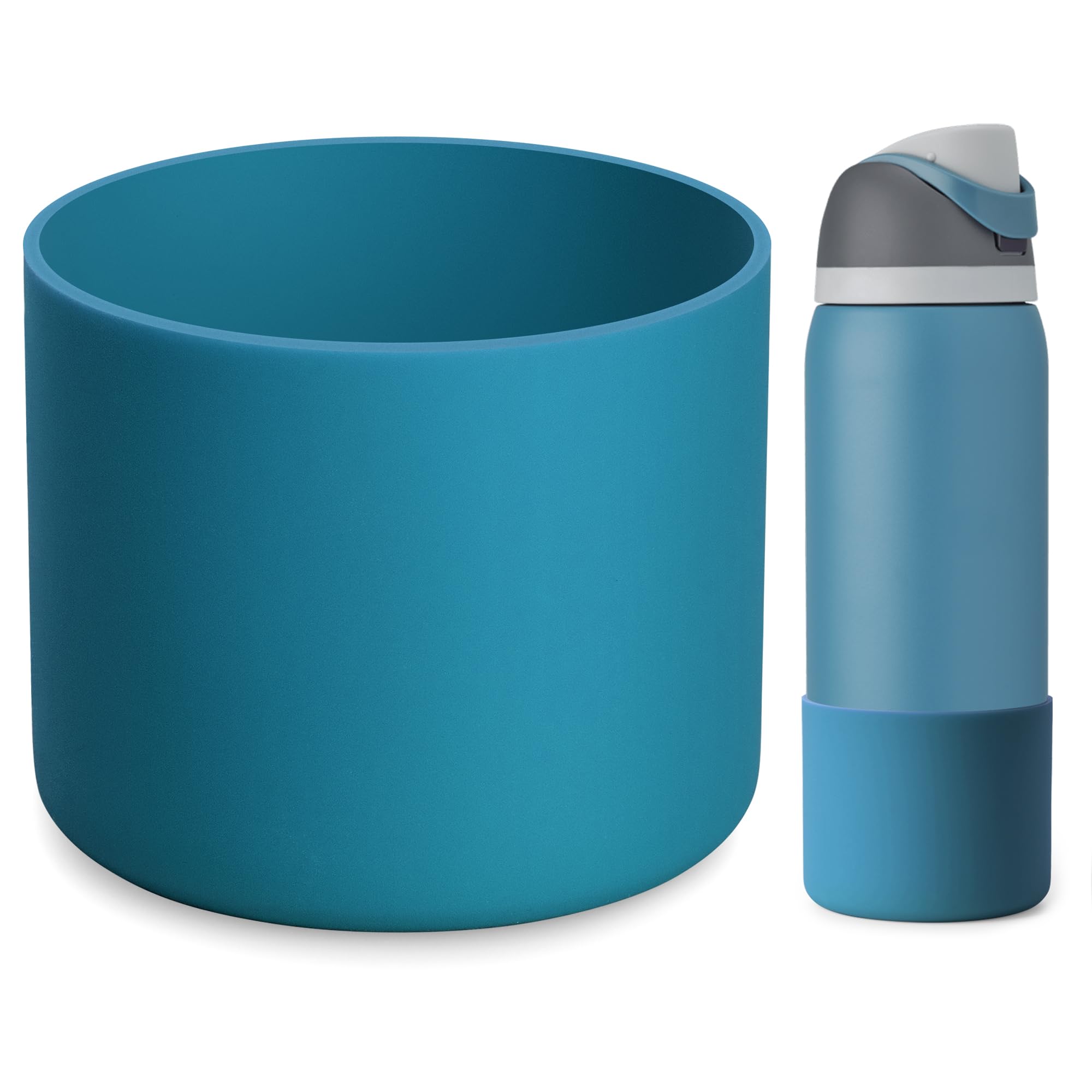 BUTRRRK Silicone Water Bottles Boot for Owala 32 oz, Anti-Slip Protective Sleeve Bottom for Owala (Denim Blue)