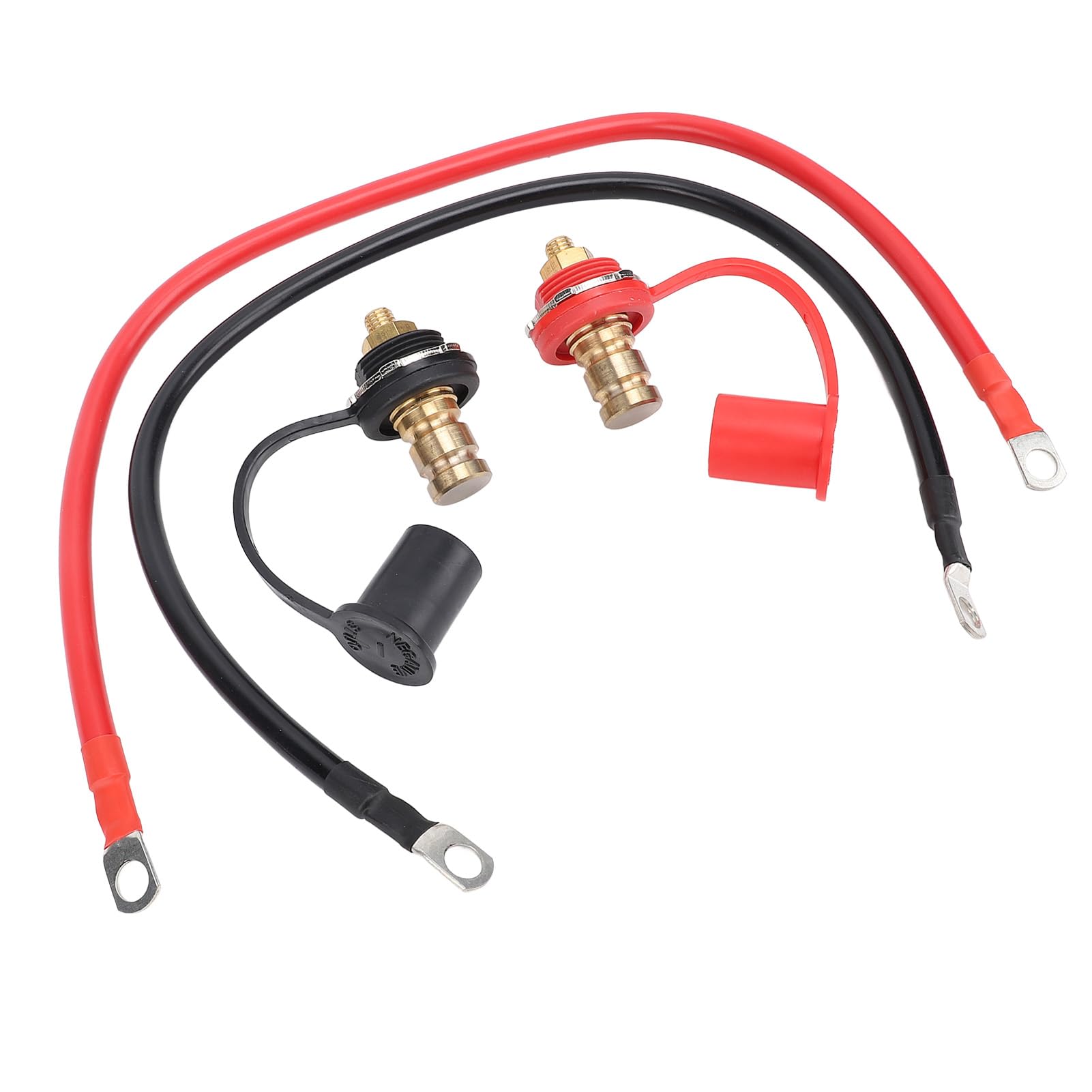 Conectores de Batería de Batería 250a con Cubierta Protectora, Negro Rojo a Través de Terminal de Panel para Camión de Vehículos Recreativos Marinos Automotrices, Cobre (B)