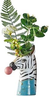 Zebra Blowing Bubbles Creative Vase Decoration Ornaments Art Vase Artificial Flower Vase Dried Flower Vase Home Living Room Table Art Statue