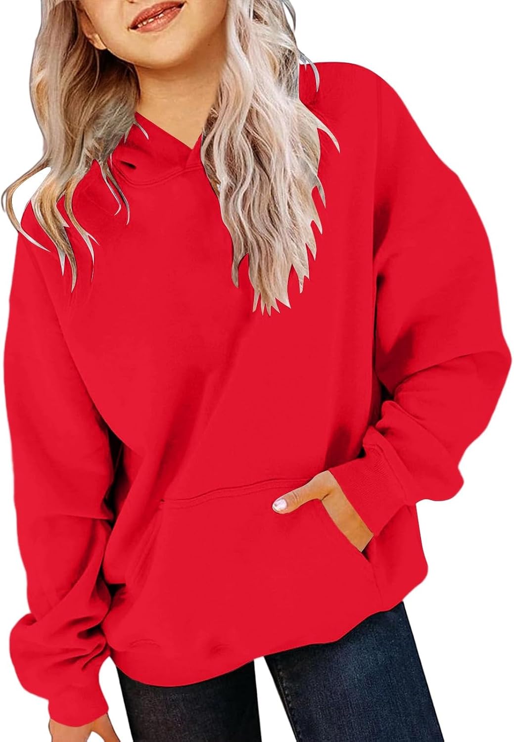 Girls' Fashion Hoodies & Sweatshirts Long Sleeve Solid Hooded Sweatshirts Unisex Kids Cute Comfy Tops Casual Wear With Pocket