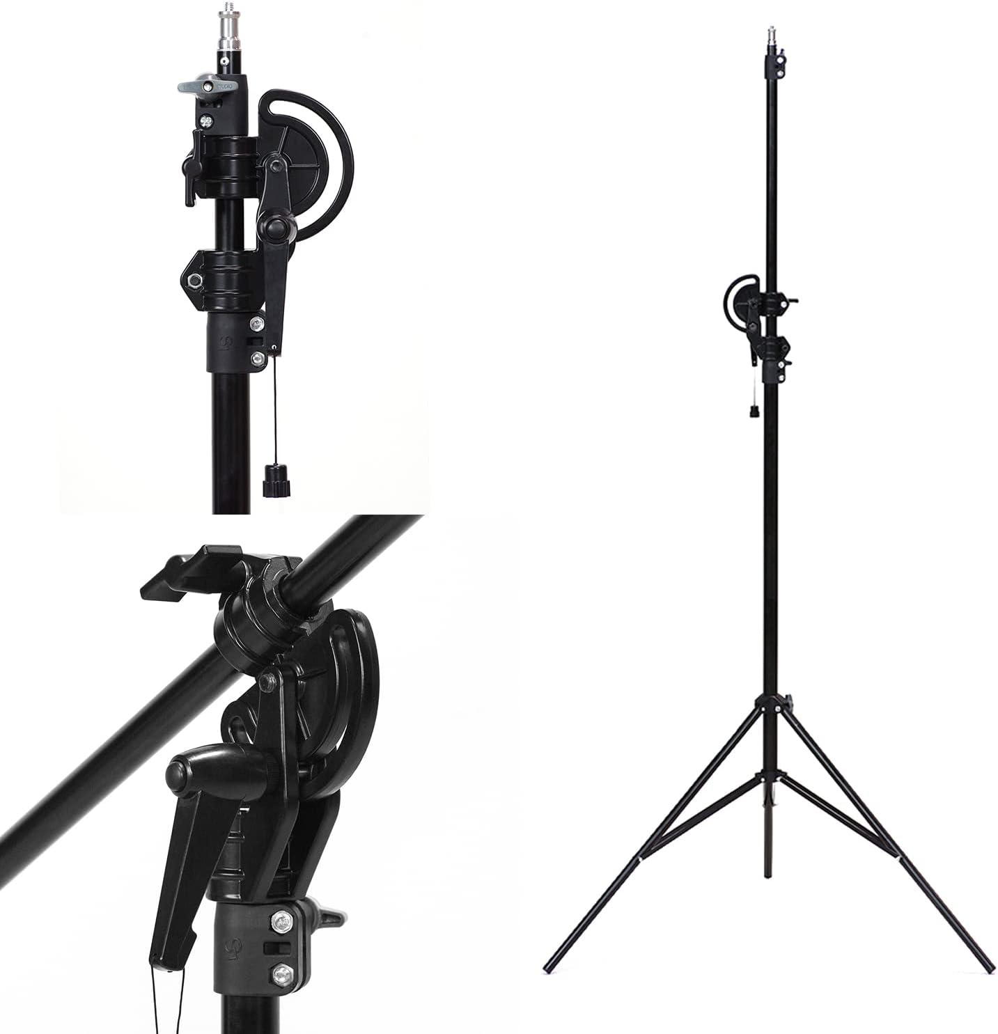 LimoStudio 10ft Two Way Tripod Boom Light Stand for Photo