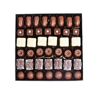 Omniya Delicacy Mothers Day Chocolate Box Elegant Assorted Chocolates with Cheesecake, Pistachio, Rice Crispy, and Caramel Delights Gift for Loved Ones Medium 42 PCS