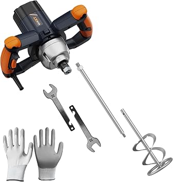 MAXXT 1200W Handheld Mortar Mixer with 120mm Stirring Paddle | Power mixer with 120mm paddle for mortar, concrete, plaster, paint and construction adhesive